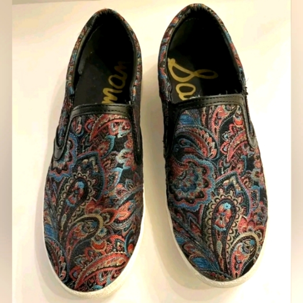 Sam Edelman Paisley Marvin SlipOn Sneakers Multicolor Metallic Women Sz …